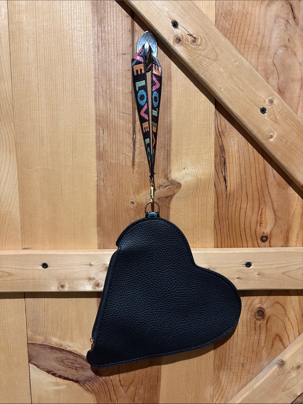 Black Heart-Shaped Wristlet Pouch - Women Accessories